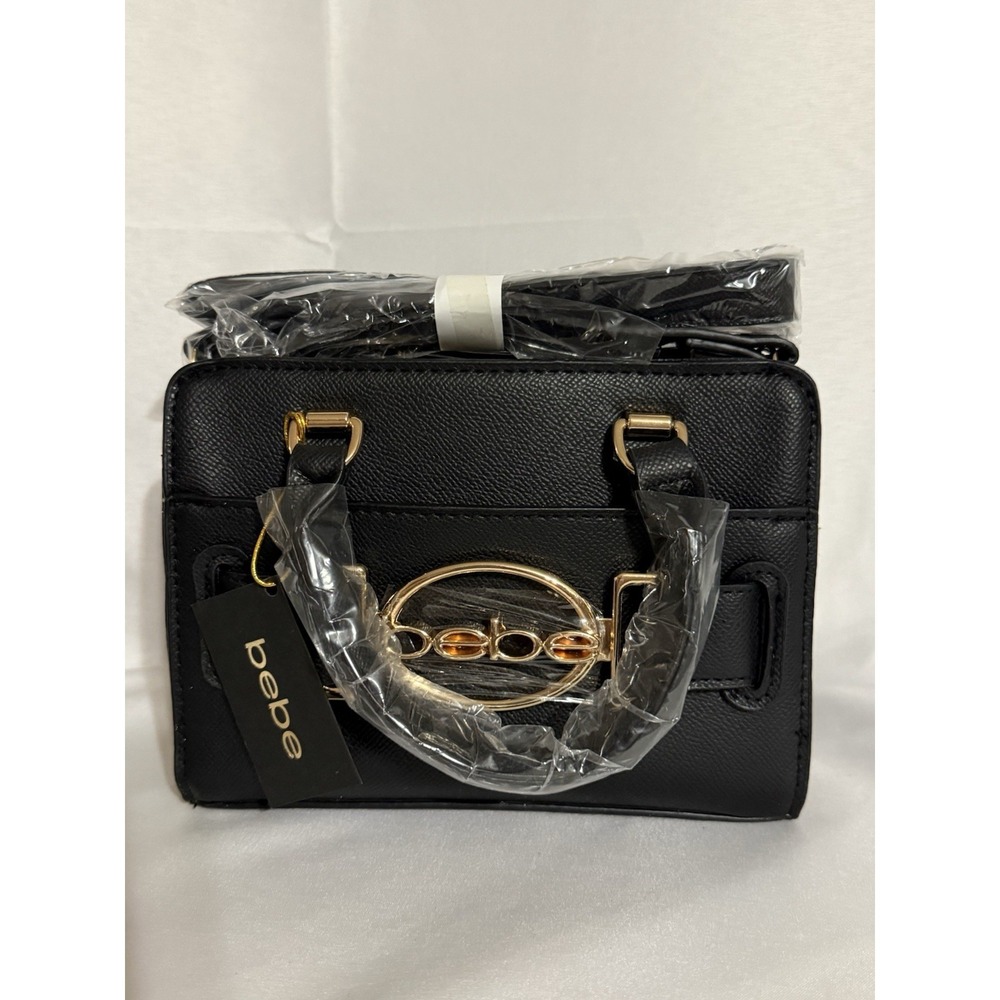 Bebe Leilani Monogram Top Handle Crossbody Black NWT $89